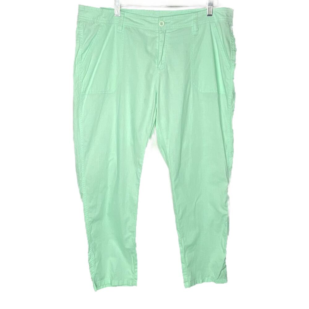 Garnet Hill Seafoam Green Cotton Casual Pants Size 14